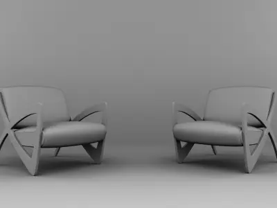 Arm Chair Low-poly 3D model