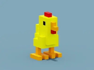 Voxel Chicken Low-poly 3D model