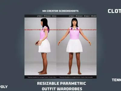 tennis dress - clothyfic outfit Low-poly 3D model