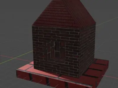 House brick chimney Low-poly 3D model