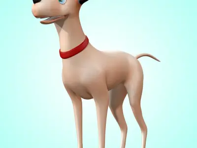 Cartoon Cute Dog Low-poly 3D model