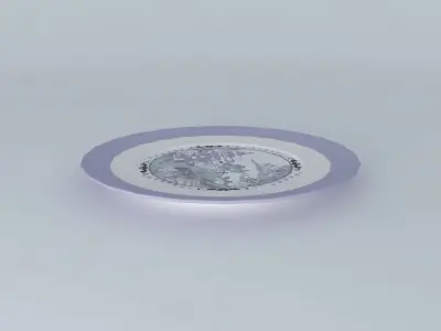 A plate lilac Free 3D model