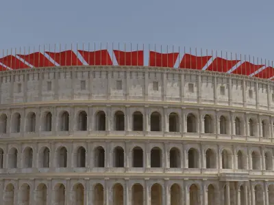 Colosseum circular structure with seats Low-poly 3D model