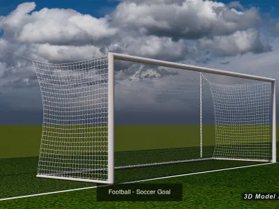 Football-Soccer Goals - FIFA Standard Dimensions 3D Model Pack