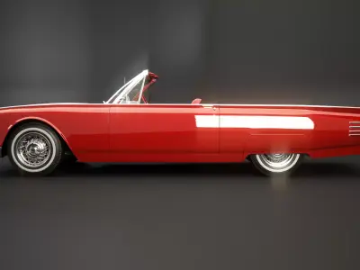 Thunderbird 1961 Convertible Low-poly 3D model