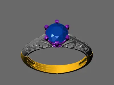 Womens Rings With Stone Ring Ready STL 3DM Models Rings women 3D print model buy