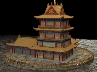 Chinese ancient house 3D model 37