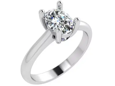 Oval Solitaire Ring 4666 3D print model