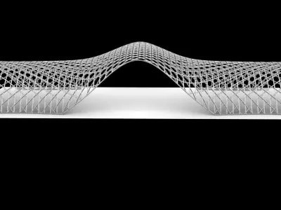 Pavilion Triangulated Wireframe Architecture Parametric v5 3D model