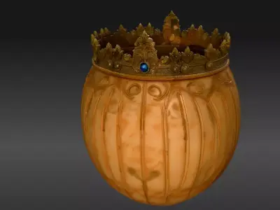 Royal Pumpkin 3D Model Luxury Halloween Face Jack-O-Lantern 3D print model