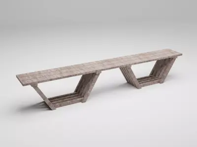 Modern Wooden Bench  Free 3D model