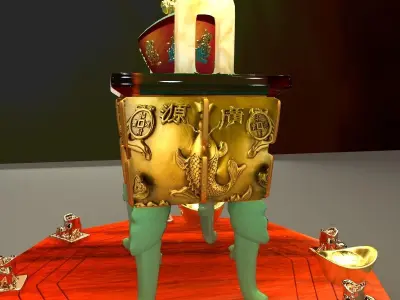 Chinese incense bronze burner   3D model