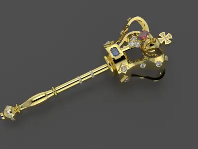 royal scepter pendant 3D print model