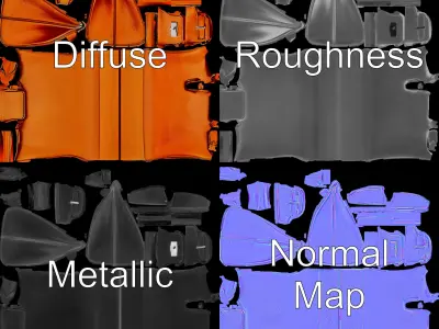 Elegant Orange Handbag D Model Pack Low-poly 3D model