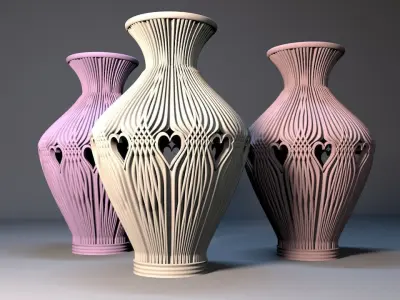 Valentinesday vase 3D print model