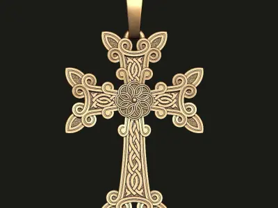 KHACHKAR ARMENIAN CROSS 55 mm 3D print model