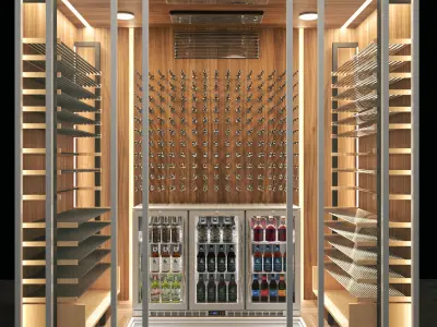 Wine cellar set 3D Model Collection