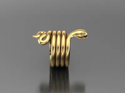 Snake ring light gold cad file  3D model