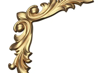 Corner Carved Plaster Molding Decoration 015 Low-poly 3D model