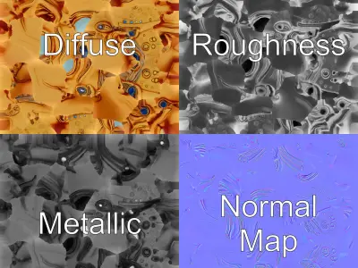 Gold Leaf Gemstone Ceremonial Mask model pack Low-poly 3D model