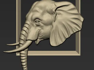 Elephant Head A64 3D print model