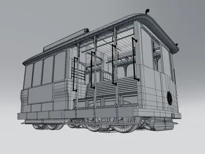 Trolley tram car 3D model