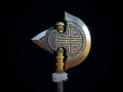 Chinese Great Axe Low-poly 3D model