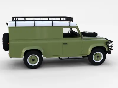Land Rover Defender 110 Hard Top w interior rev 3D model