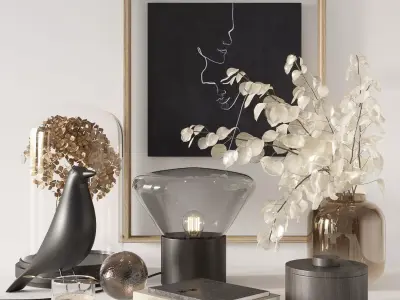 Black decorative set 3D model