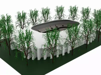 Football Stadium Low-poly 3D model 13