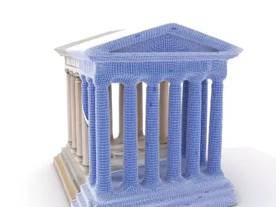 Classical Greek Temple model pack Low-poly 3D model