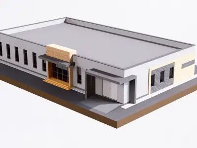 Garage Low-poly 3D model buy