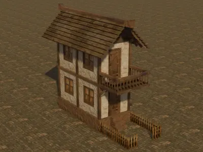 Medieval house 14 Free low-poly 3D model