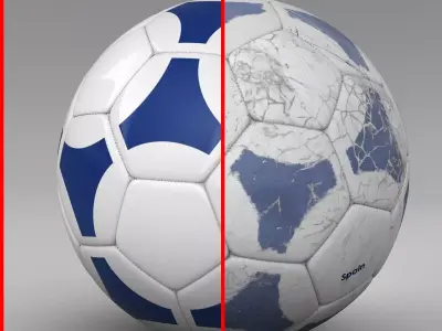 Soccerball blue white Low-poly 3D model