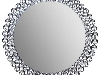 Wykoff Round Jeweled Accent Mirror 3D model