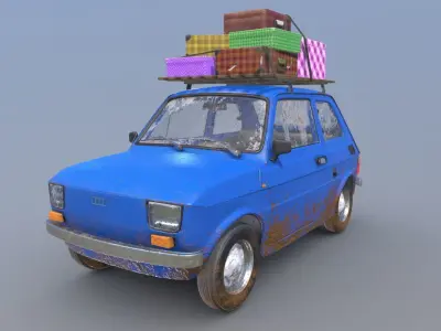 Fiat 126 Low-poly 3D model