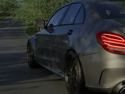 Forest car animation scene 3D model