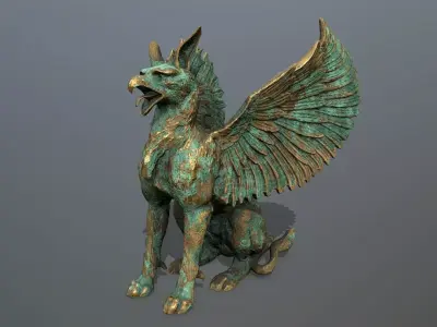 Statue Creature Low-poly 3D model