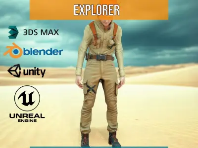 Adventurer Outfit Explorer model pack Low-poly 3D model