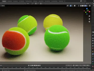 Realistic 3D Tennis Balls - Blender - 4 in 1  3D model