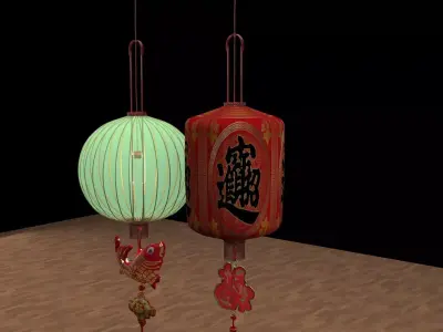 Chinese  red  lantern   3D model