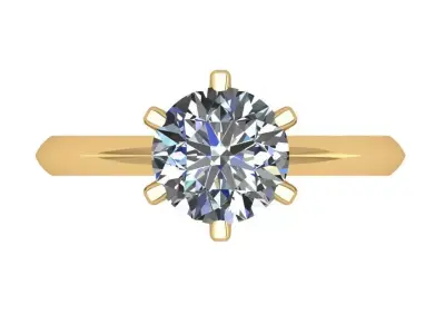 six claw tiffany style solitare ring  3D print model