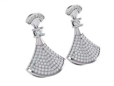 Unique Diamond Earring 4176 3D print model