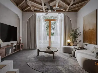 Livingroom and Kitchen 3D model