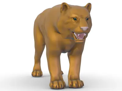 High Poly Model A Realistic Tiger Low-poly 3D model