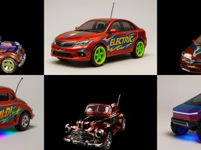 Controled Car bundle 10 pack 100 glb 3D model