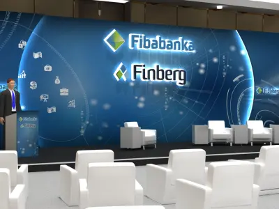 Ceremony Stage Decor 015 With Seating arrangement 3D model