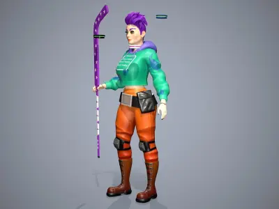 Stylized Jean Low-poly 3D model