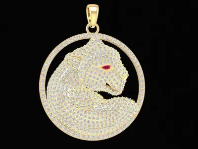 Luxury Pave Horse Round Pendant for Jewelry 771 3D print model