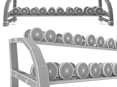 Storage Racks TechnoGym 3D model